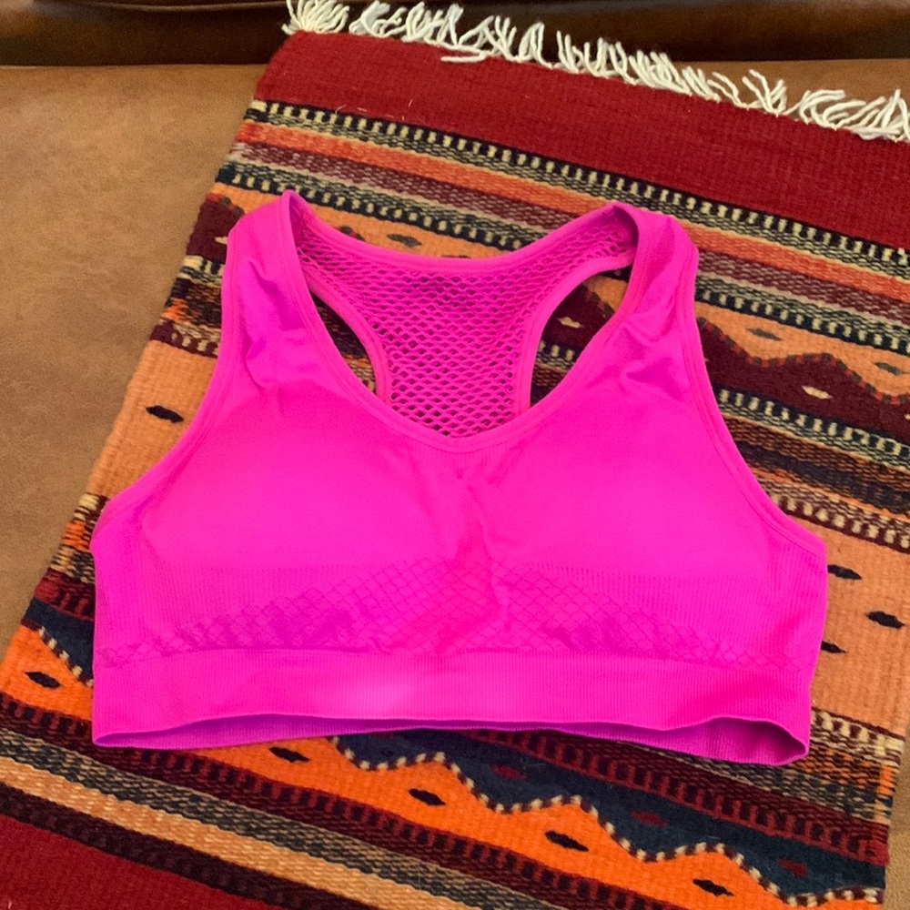 More Seamless Large Pink Activewear Sports Bra with Removable pads